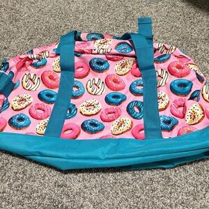 Colorful Donut Print Duffel Bag